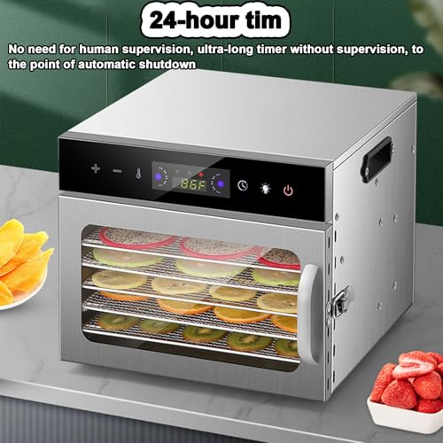 Dörrgerät für Lebensmittel, 12/18 Tabletts aus Edelstahl, Lebensmitteltrockner, 800 W, kommerzieller Dörrautomat, Gefriertrockner mit digitaler Temperatur und Timer für Lebensmittel,12Layer – Bild 7