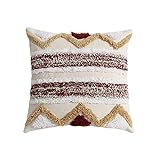Judy Dre am Square Morocco Hand-Woven Tufted Throw Pillow Cover Cotton Line Pillowcase for Sofa Couc