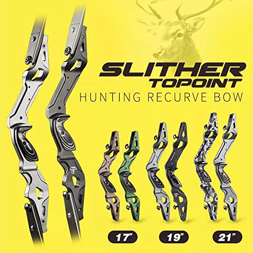 Zshjgjr 17"/19"/21" Ilf Recurve Bow Riser Aluminum Cnc Milling Bow Riser Archery American Hunting Bow Handle Right Handed For Archery Bow Hunting Targeting (17 Inch, Olive Green) #TOP6
