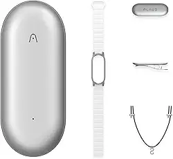 Gravador de voz com IA, gravador de voz PLAUD NotePin, controle de aplicativo, anotador com IA, transcrição e resumo com IA, suporte para 112 idiomas, memória de 64 GB, gravador de áudio, prata