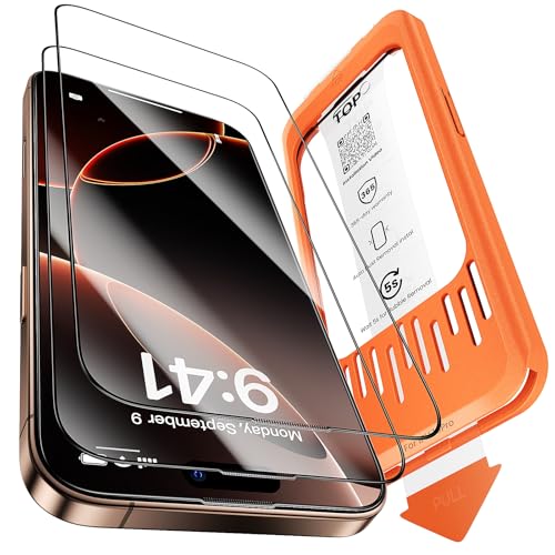 Protection écran iPhone 16 Pro Yriklso en verre trempé 9H+ avec boîte d'installation sans bulles
