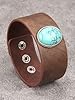 GelConnie Brown Wide Leather Cuff Bracelets Boho Turquoise Stone Wide Cuffs Wristband Punk Cuff Leather Bracelet Men Women #3