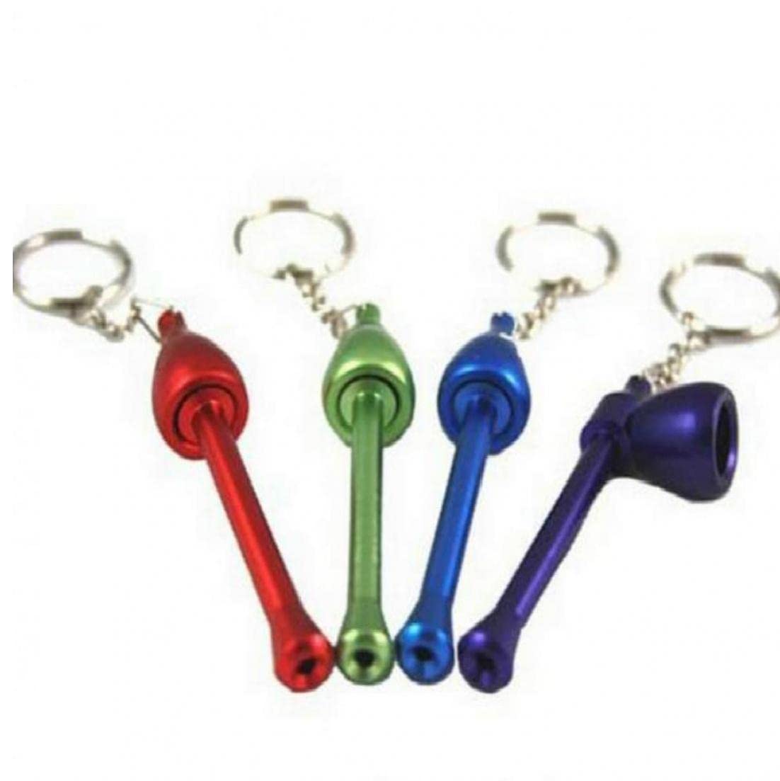 Zonster 1pc Multicolor Smoking Pipe Tobacco Cigarettes Cigar Pipes Holder Mini Pipe with Keychain Gift for Boyfriend Father