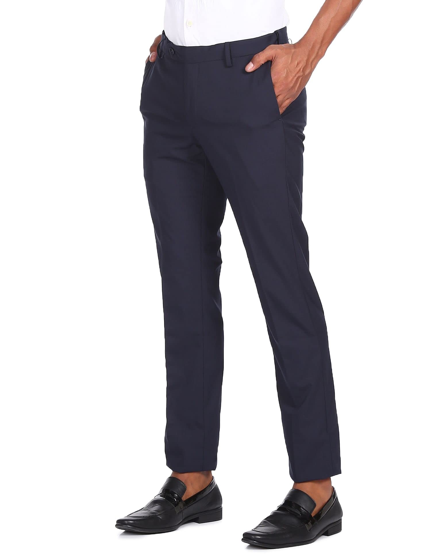 arrow Men's Solid Tailored Fit Polyester Formal Trouser-picture-22