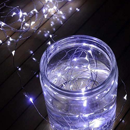 Timewanderer 5m/16.4Ft 50 Led String Starry Fairy Light AA Battery Operated Decorative Bright Micro Ultra Thin LED Lights on Silver Wire for Christmas DIY Decoration (green)
