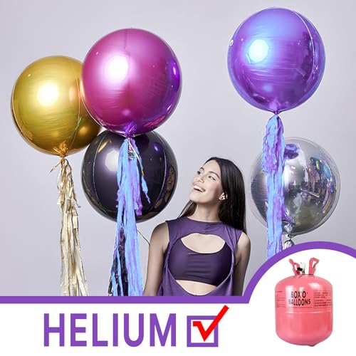 Image of PartyWoo Metallic Purple Large Giant Foil 4D Balloons 20pcs Different Sizes