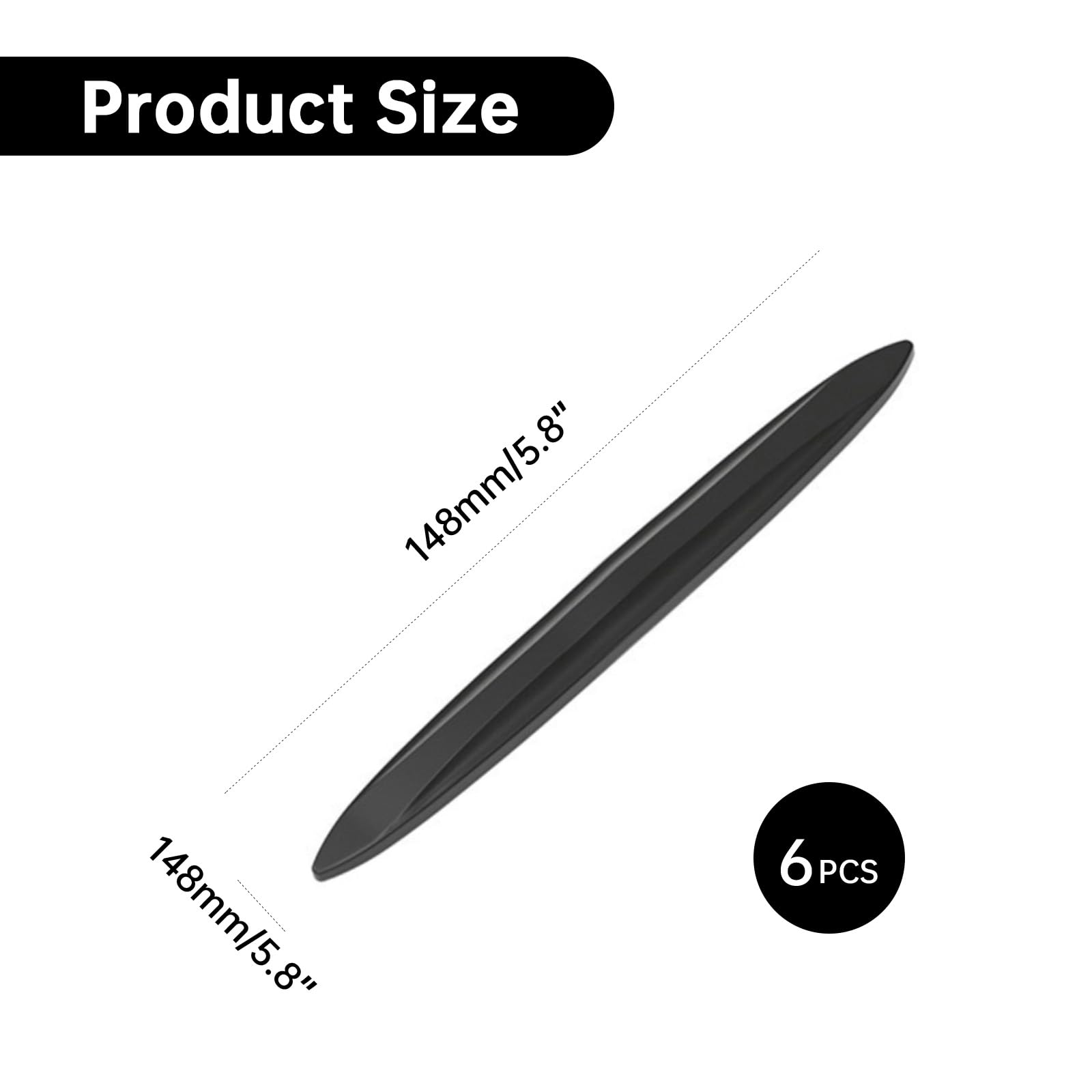 Car Door Protector 6PCS Anti-collision Scratch-resistant Universal Protection Strip Black - Image 2