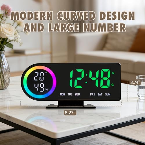 Reloj de escritorio rectangular negro AuraSync ideal para tu mesita 3