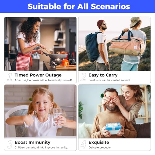 Hydrogen Water Bottle, Portable Hydrogen Water Bottle Generator with SPE PEM Technology Water Ionizer, Hydrogen Water Machine Improve Water in 3 Minutes for Home, Office, Travel, Exercise - Image 8