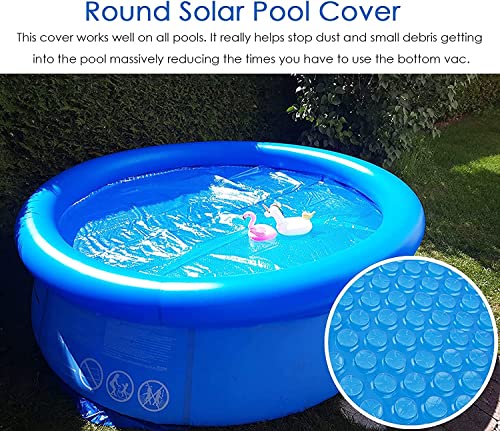 Cobertor inflable redondo para piscina 9ft azul miniatura 7