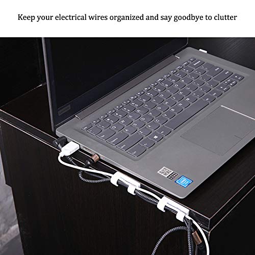 60 Pezzi Clip Fermacavi Autoadesivi Bianca, Forte