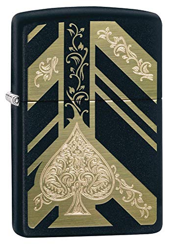 Personalized Zippo Ace of Spades Matte Black Windproof Lighter Free Engraving #29998
