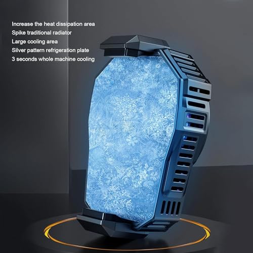 Image of BKN SL01 Mobile Phone Semiconductor Radiator Blue LED Portable Gaming Cooler for Game Mobile /Video Streaming with Blue Light | Compatible with All iPhones /Android Smartphones
