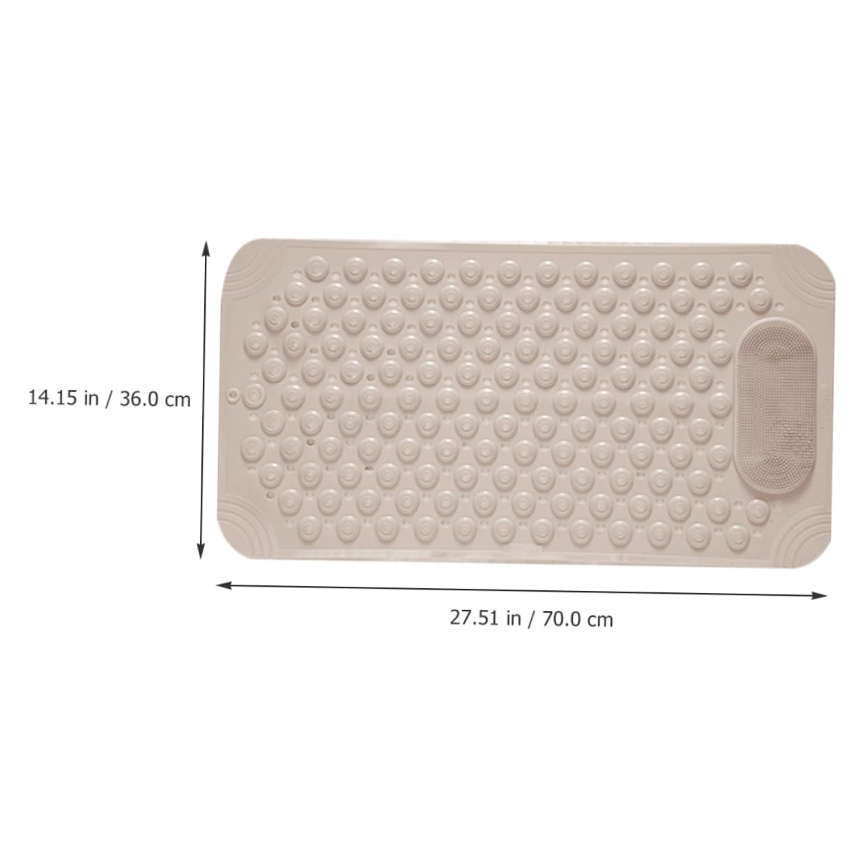 Happyyami Alfombrilla para Fregar Pies de Ducha Antideslizante de PVC con Ventosas y Diseño de Masaje para Baño y Ducha Beige