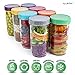 16 Pack Colored Plastic Ball Jar Lids, Kerr - 8 Regular Mouth & 8 Wide Mouth for Mason Jars for Canning, Reusable Mason Jar Plastic Lids for Yogurt