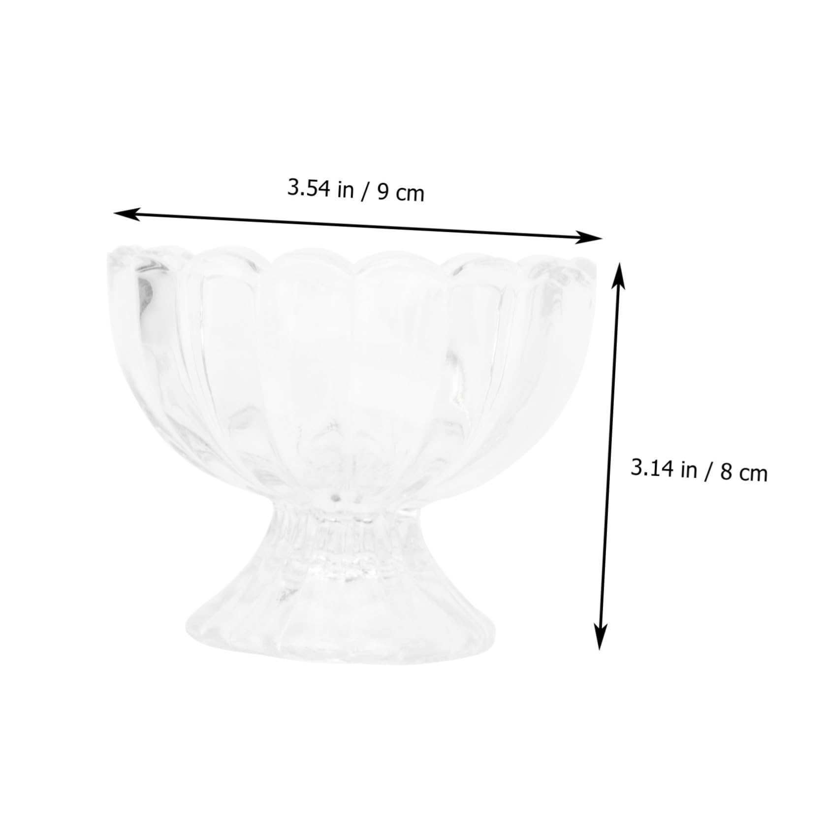 Mikinona 5 Pezzi Coppe da Gelato in Vetro a Forma di Loto, 150ml, Riutilizzabili, Facili da Pulire per Dessert e Frutta