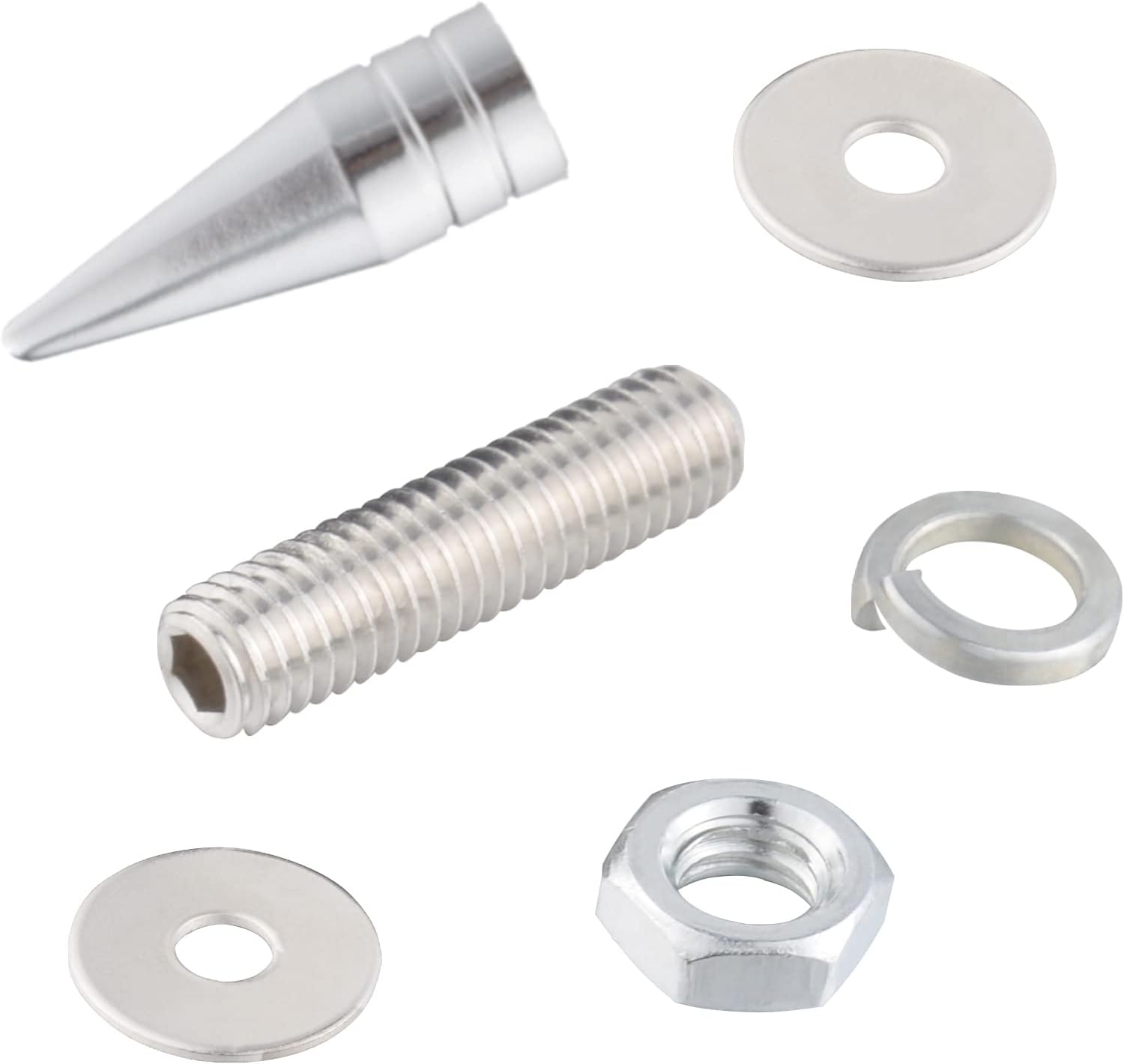 Lunsom Spike License Plate Fastener Screw Caps, Fasteners Motorcycle Car Tag Bolt Kit 4PCS,(Silver)