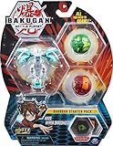 Inhalt: 1 Ultra Bakugan (Ultra Haos Evo Dragonoid), 2 Basic Bakugan (Ventus Mantonoid und Pyrus Skorporos), 6 BakuCores, 3 Charakterkarten, 3 Fähigkeitskarten (für das erweiterte Spielprinzip)