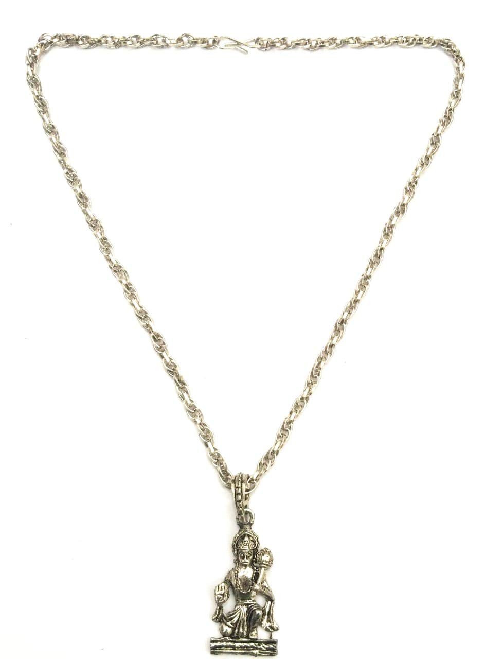 Rolo Chain With Lord Hanumaan Pendant Setting within Blessing Postion For Boys S-hook clasp 20 Inch long Mens Fashion Wear Chain With Bajrangbali Pendant | Men's Pendant-image-10
