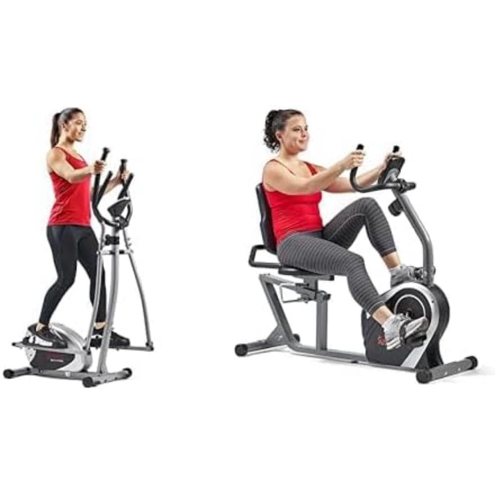 Sunny Health & Fitness Legacy Stepping Elliptical Machine, Total Body Cross Trainer with Ultra- Quiet Magnetic Belt Drive SF-E905 and Sunny Health & Fitness Exercise Bikes... - Image 2