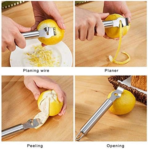 kuou Manual Lime Squeezer with Lemon Zester, Stainless Steel Orange Lemon Juicer Squeezer, Heavy Duty Citrus Lemon Squeezer Press