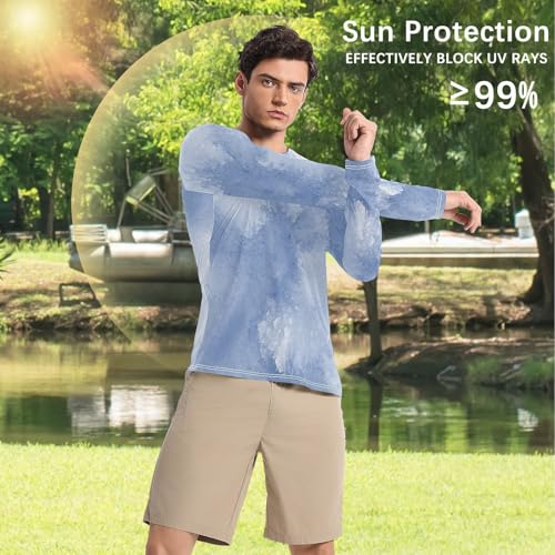 Sea Men's UPF 50+ Swim Shirts Elastic Comfort Mens Sun Shirts Protection Long Sleeve Hiking4
