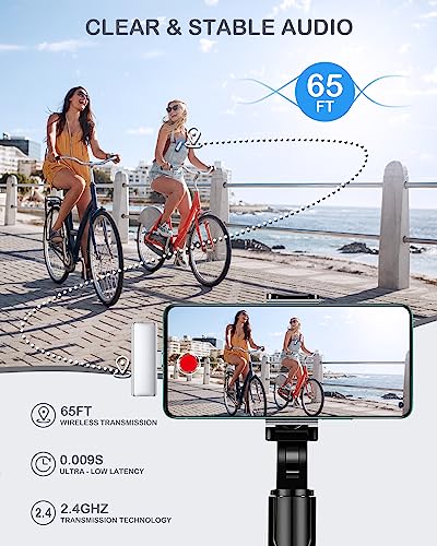 Image of GRENARO Wireless Microphone for Youtubers, S12 Wireless mic with Digital Display Charging Case, Noise Reduction Wireless Mic Compatible with Android and iOS Systems (Silver)