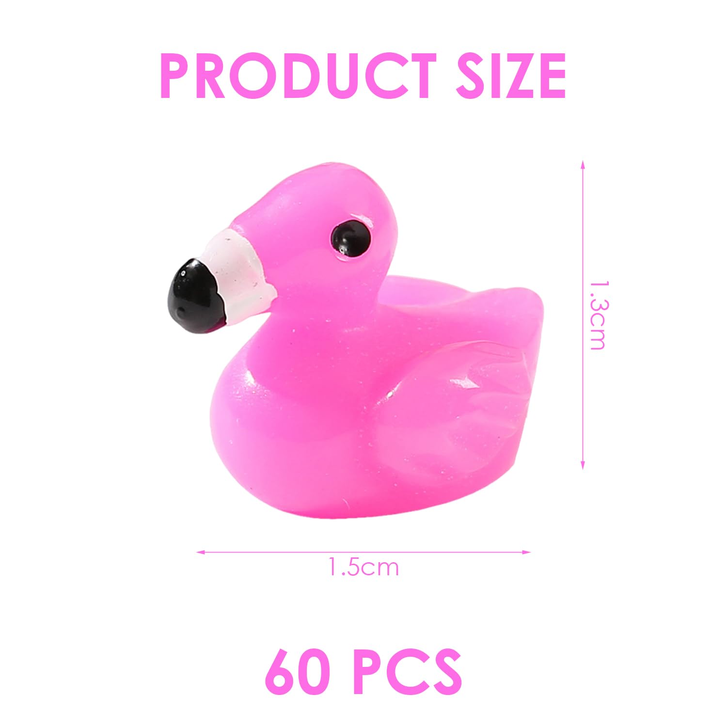 NIDHFG 60 Pieces Of Flamingo Ornaments, Mini Resin Ornaments, Cute Cartoon Ornaments, Garden Landscaping Accessories - Image 2