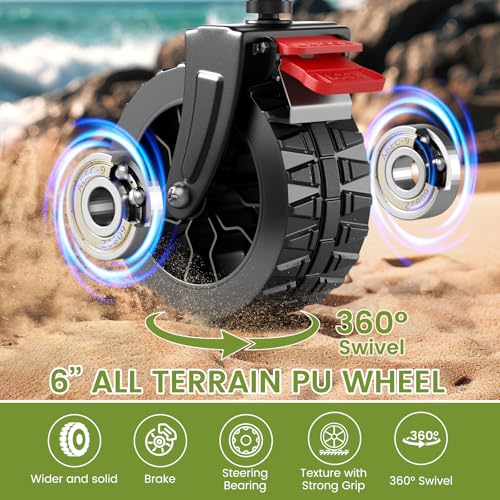 Collapsible Wagon Cart, 150L Heavy Duty Foldable Beach Wagon with Wider Wheels & Auto-Rebound Handle, Utility Grocery Shopping Cart for Garden, Shopping, Camping, Sports, Gray