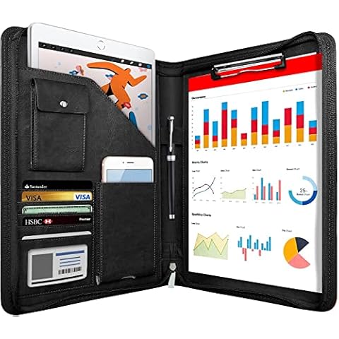 NEWYES Leather Zipper Portfolio Travel Wallet Cover