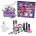 SmartEmily Washable Kids Makeup Set for Girls and Teens with Glitter Cosmetics Bag (Lilac Purple)
