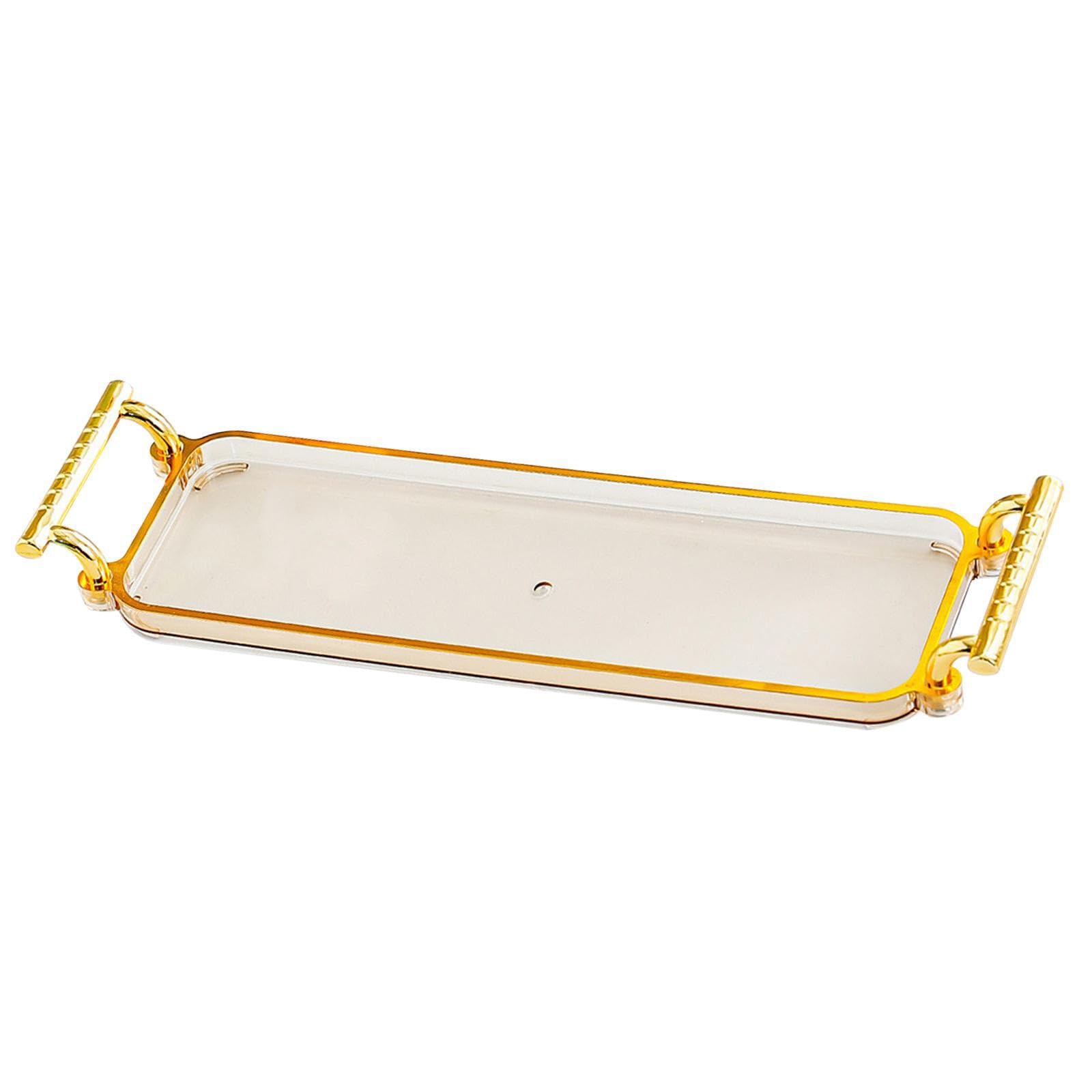 LIXSAZSE Chic Bathroom Vanity Storage Tray Table Displaying Jewelry Perfume And Day To Day Essentials Desk Organizer Storage Tray And Lightweight Makeup Soap