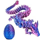 ZHAOYCSH Dragón Articulado Impreso en 3D con Huevo Realista - Juguete Antiestrés Móvil para Niños y Adultos - Figura de Cristal - Decoración para Pascua, Halloween, Navidad