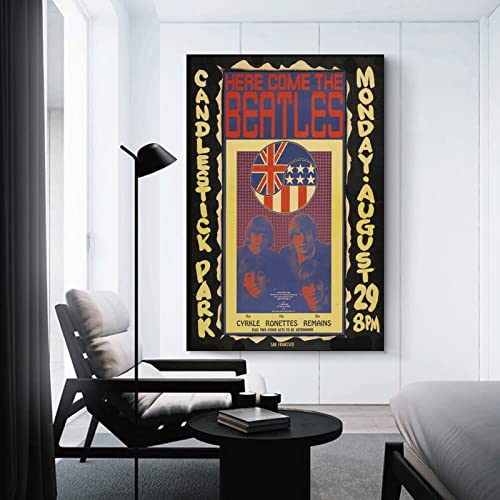 Poster sur toile Beatles 1966 San Francisco pour décoration murale, pour chambre à coucher, bureau, salon, décoration d… - Les Beatles, Paul McCartney, John Lennon, RIngo Starr, George Harrison Poster sur toile Beatles 1966 San Francisco pour décoration murale, pour chambre à coucher, bureau, salon, décoration d… – Image 4