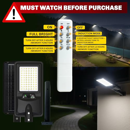 Image of Homehop Solar Light Outdoor Home Garden Street 150W Motion Sensor Wall Lamp | Solar Street Light Outdoor Waterproof Automatic LED Night Security for Road and Pathway with Pole (Cool White,10000mAh, ABS)