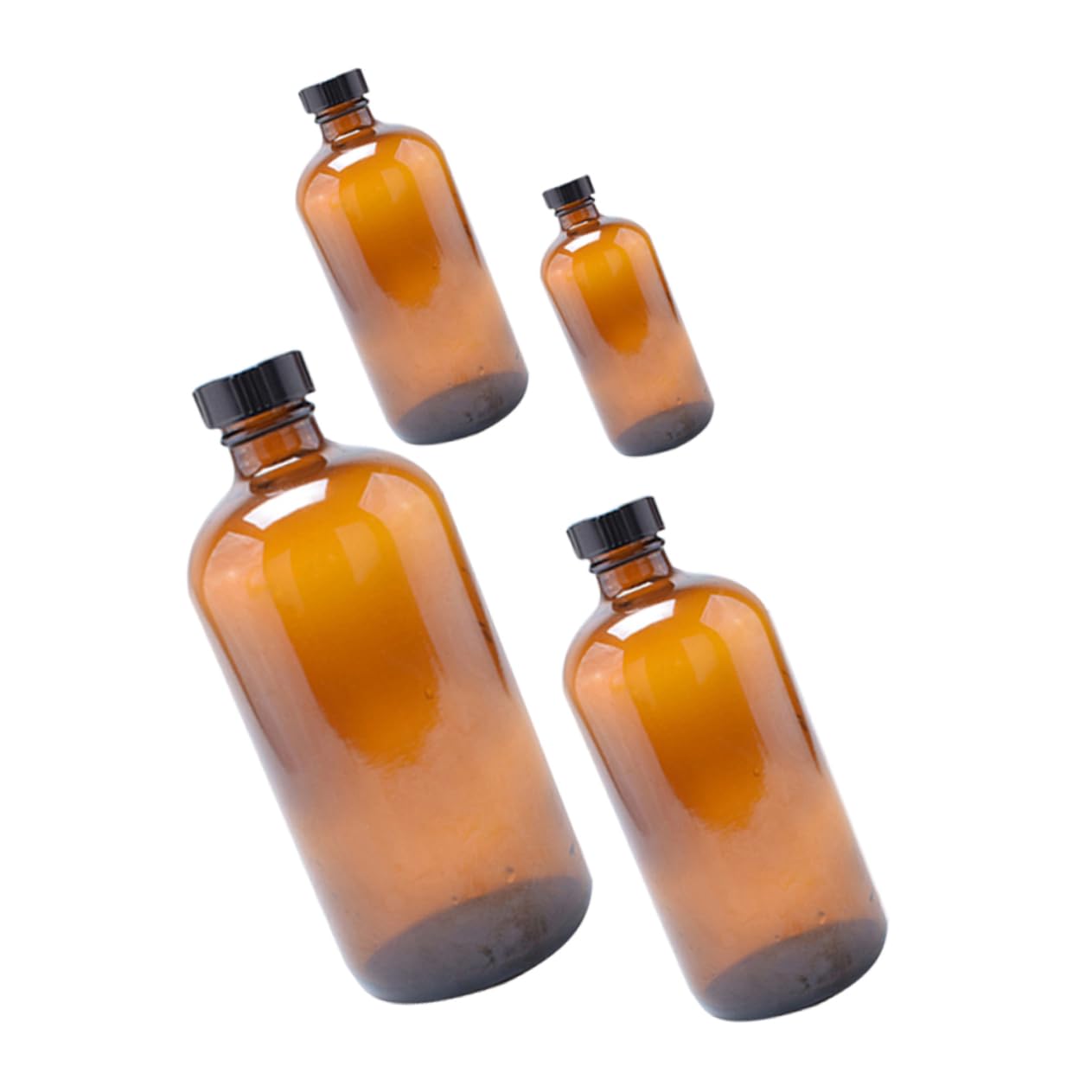 Amazon.co.jp: AOKWAWALIY 4個 ボストンガラスボトル 茶色の