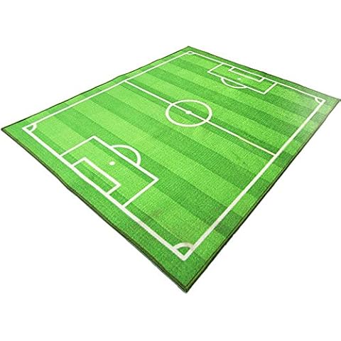 Funs Soccer Field Ground Premier League Area Rug Sports Rug Playroom Carpet Kids Area Play Rug Green Football Pitch Rug (100x130cm) Cover