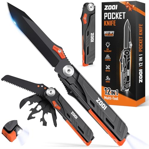 ZOOI Stocking Stuffers for Men Adults, Pocket Multitool Gifts for Men Dad Him, Mens Stocking Stuffers, Mens Christmas Dad Gifts, White Elephant Gift for Adults, Pocket Tools for Fishing Camping Gear