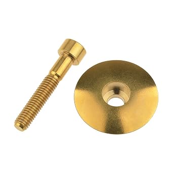 Ti Titanium Headset Stem Top Cap 1-1/8" with Titanium Bolt M6 x 35mm