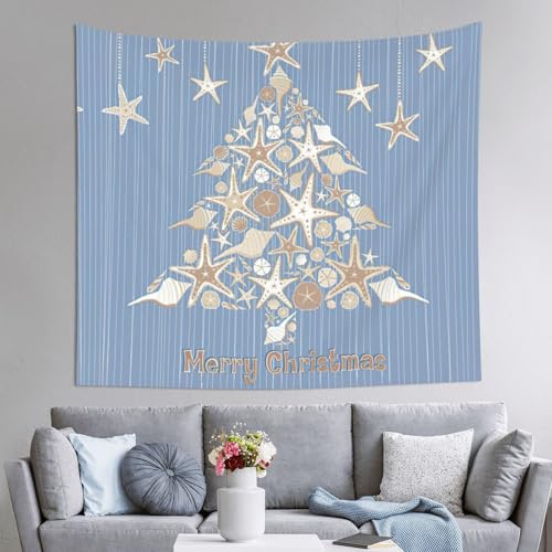 Tapisserie de Noël avec imprimé coquillages tissu 152x130