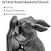 SUYAUU Decorative Bookends for Shelf, Cast Iron Cute Rabbit Bookshelf, Bunny Heavy Duty Book Stands Vintage Antique Shelf Decor for Reading Enthusiasts 2 Pcs, Pure Black