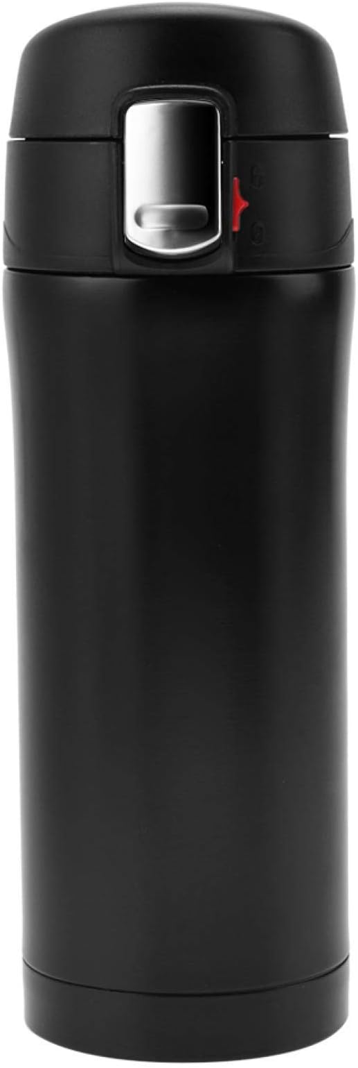 EXCLUZO Hot Cup Stainless Steel Bottle Frosted Bottle Body Excellent Insulation Stainless Steel Leak-Proof Sealed for Home Travel(Black)
