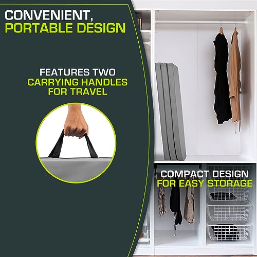 ProsourceFit Tri-Fold Folding Thick Exercise Mat 6’x4’ with Carrying Handles for Tumbling, Martial Arts, Gymnastics, Stretching, Core Workouts4