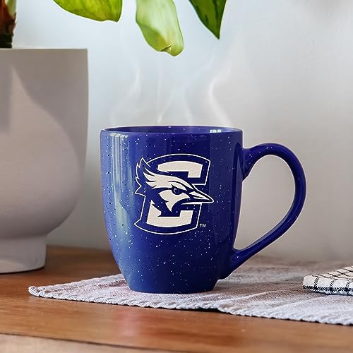 Image of Rico Industries NCAA Creighton Bluejays Royal Blue Personalized 16 oz Team Color Laser Engraved Speckled Ceramic Coffee Mug