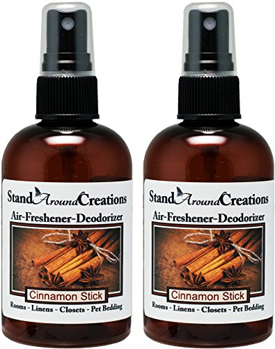 Set of 2-4oz.Concentrated Spray Air-Freshener/Deodorizer - Scent: Cinnamon Stick - Great for: Cars, Offices, Closets, Air-Conditioners, Pet Beds, Yoga Mats, Litter Boxes, laundry rooms & smoke odors.