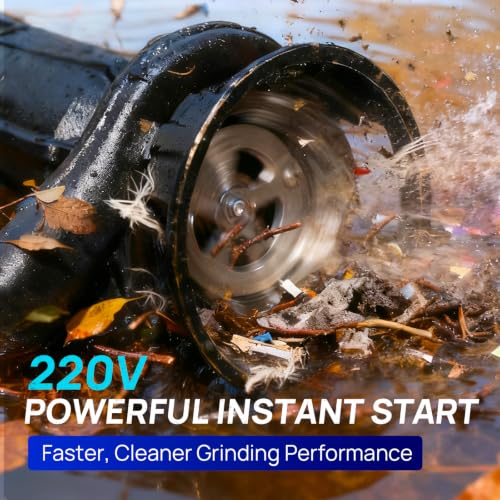 Image of Aquastrong 1 HP Sewage Grinder Pump, 4200 GPH Sewage Pump 2 inch Discharge, Cast Iron Sump Pump Submersible with Auto Float Switch for Basement Sump Basin and Sewage Well, Dark