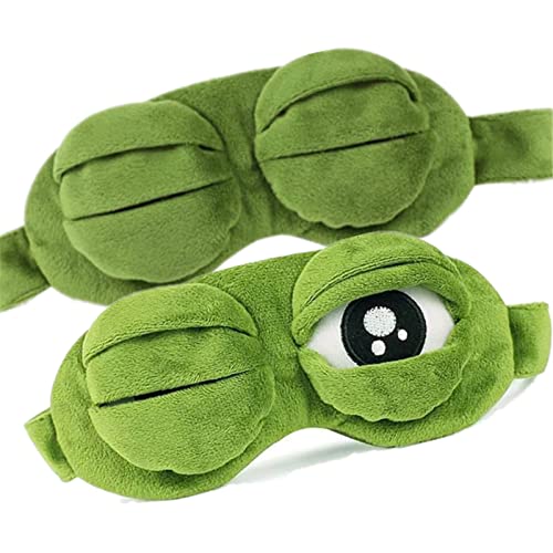 bumsufon Sleep Masks for Women Cute Frog Funny Eye Masks for Adults Kids Funny Blindfold with Eyes Open Sleep Mask Sleep Mask for Sleeping