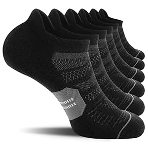 CelerSport – Calcetines para correr, deportivas, para hombre y mujer, 6 unidades, con cojín, corte bajo, con pestaña.