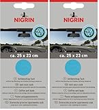NIGRIN Antibeschlag-Tuch Eco, beugt beschlagenen Autoscheiben vor, garantiert streifenfrei, fusselfrei, reinigt Glasscheiben Aller Art, für eine klare Sicht, 25 x 23 cm (Packung mit 2)