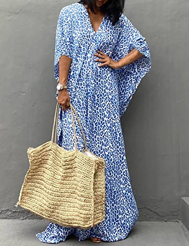Bsubseach Beach Kaftan Dresses Women Button Down Long Rayon Caftan Swim Cover Up Muumuu Dress Oversized Coverups With Pockets4